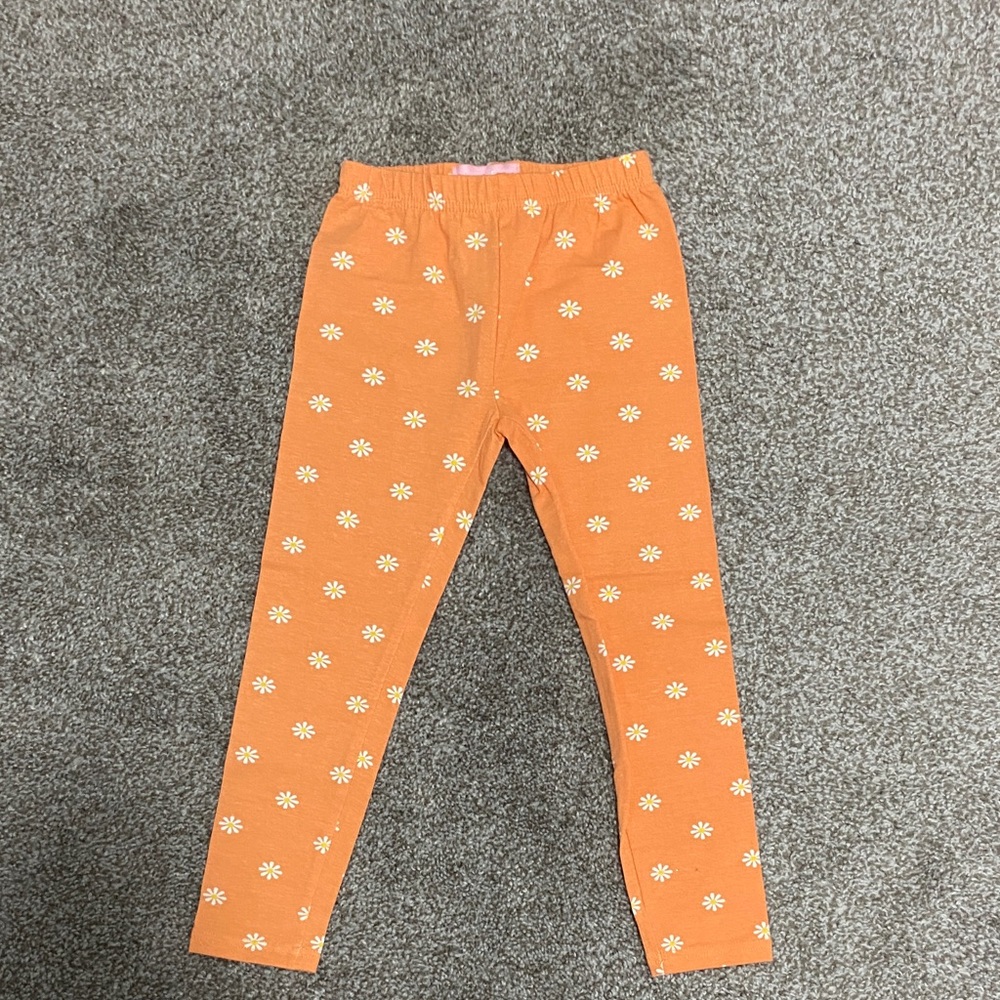 Freestyle Orange Daisy Kids Leggings